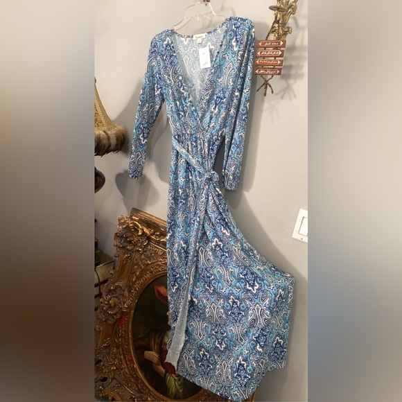 Espresso Dresses New Espresso Long Sleeves Paisley Maxi Dressfit Ml